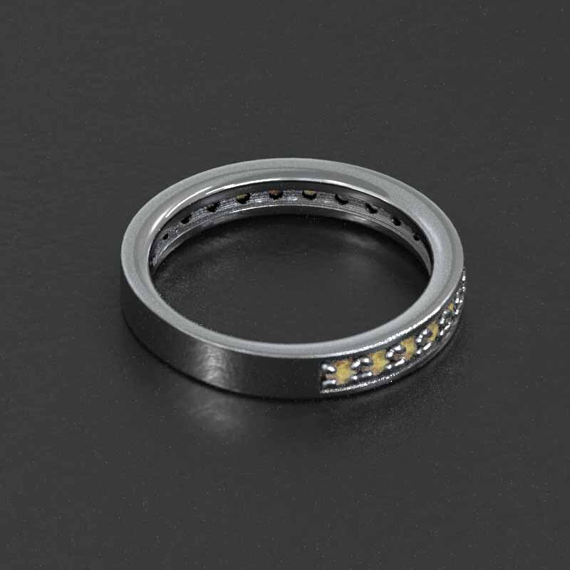 ハーフ エタニティー リング ホワイトゴールドk10 シトリントパーズ 11月の誕生石 ハーフ以上