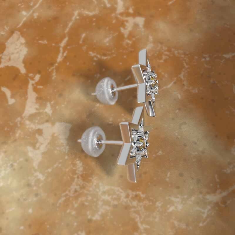 人気 ホワイトゴールドk18 天然 シトリン(黄水晶) 六芒星 ペアピアス その他
