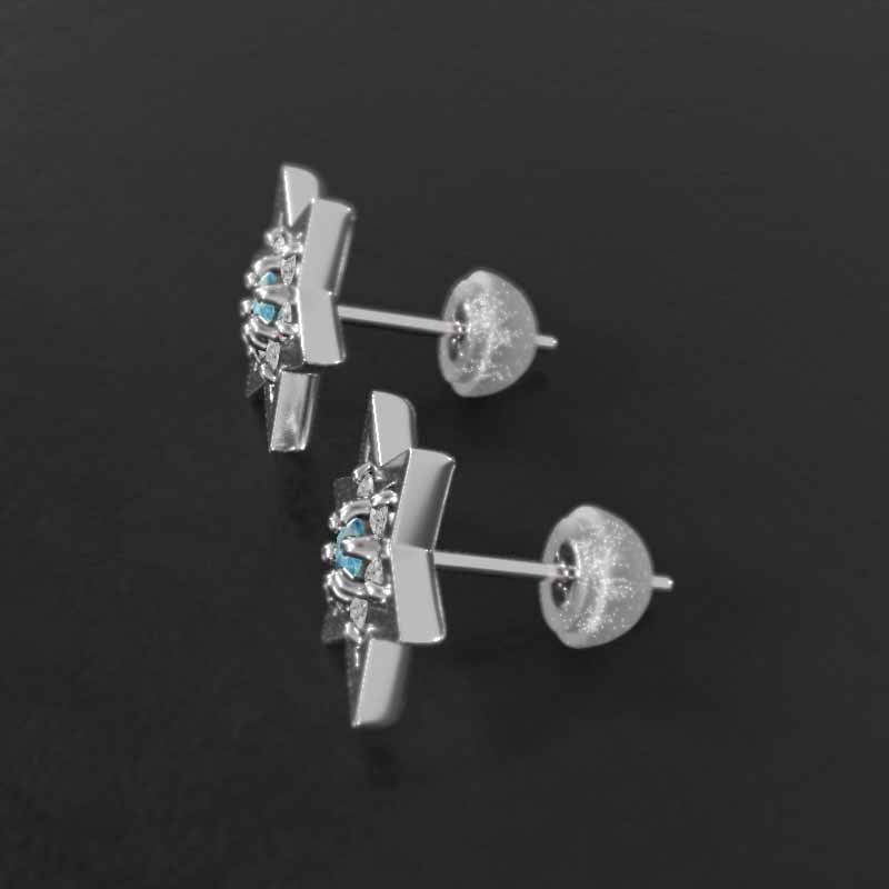 特価ブログのポータルサイト ペアピアス ブルートパーズ(青) 天然ダイヤモンド 六芒星 18金 トパーズ