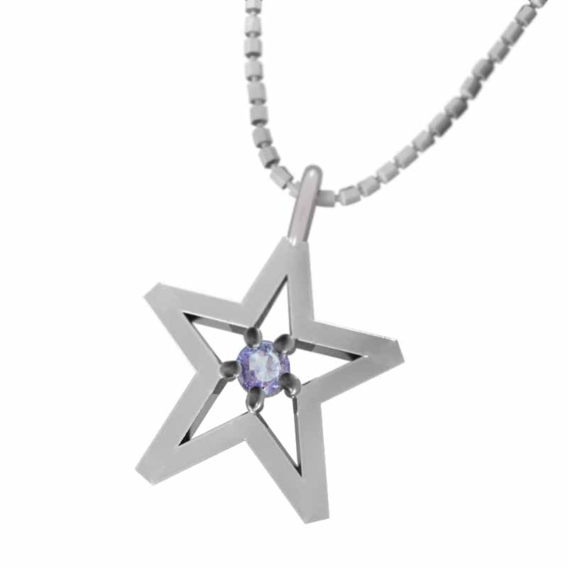  платина 900 Star Star цепь подвеска 1 шарик камень танзанит маленький размер 