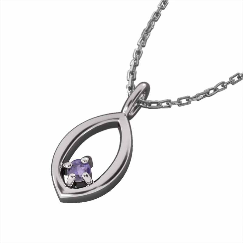 激安正規 1粒石 ネックレス Pt900 アメジスト(紫水晶) ペンダント 中サイズ アメジスト