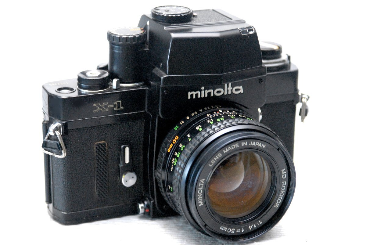 MINOLTA ミノルタ 最高峰 昔の高級一眼レフカメラ X-1ボディ +（純正50mm単焦点レンズ1:1.4付） 超希少品（腐食なし）