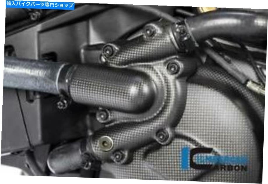 Ilmberger光沢炭素繊維ウォーターポンプカバーハウジングドゥカティモンスター1200 2018Ilmberger GLOSS Carbon Fibre Water Pump Cover H
