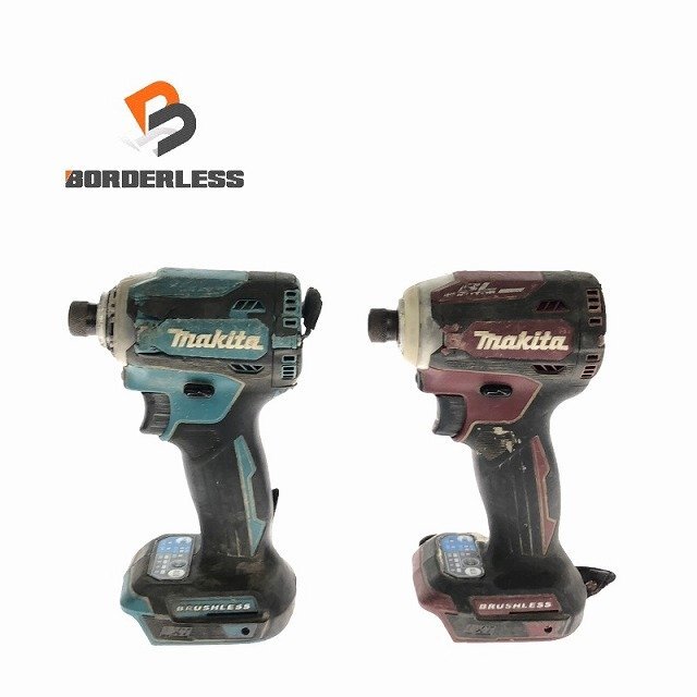 【送料無料☆彡通電 ジャンク品 2台セット】 makita マキタ 18V 充電式インパクトドライバー TD171D 青 赤 99151