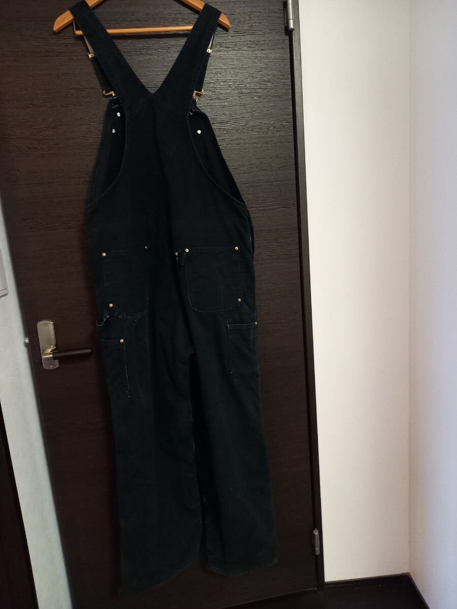 90s USA製 カーハート オーバーオール ブラック キルティング