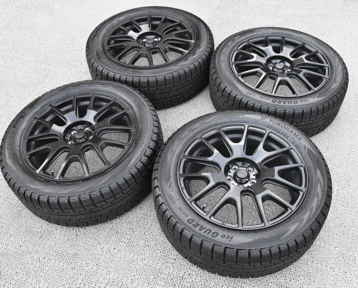 スタッドレス アイスガード ice GUARD G075 + MLJ 225/55R18 YOKOHAMA PCD 100 フォレスター アウトバック ランカスター エクシーガ XV