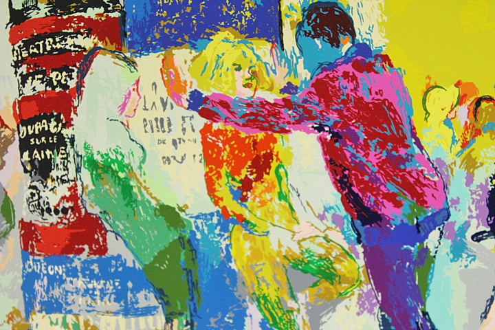 ■リロイ・ニーマン（LeRoy Neiman） 【レフト・バンク・カフェ】 シルクスクリーン 直筆サイン エディション有り
