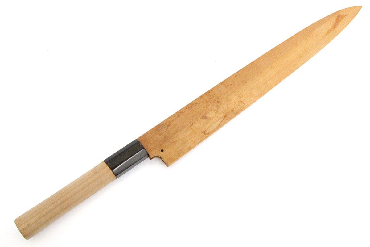美品｜源房近 柳刃包丁 本焼 尺一 樸柄 白鞘付 KN02-A10288-2L3B