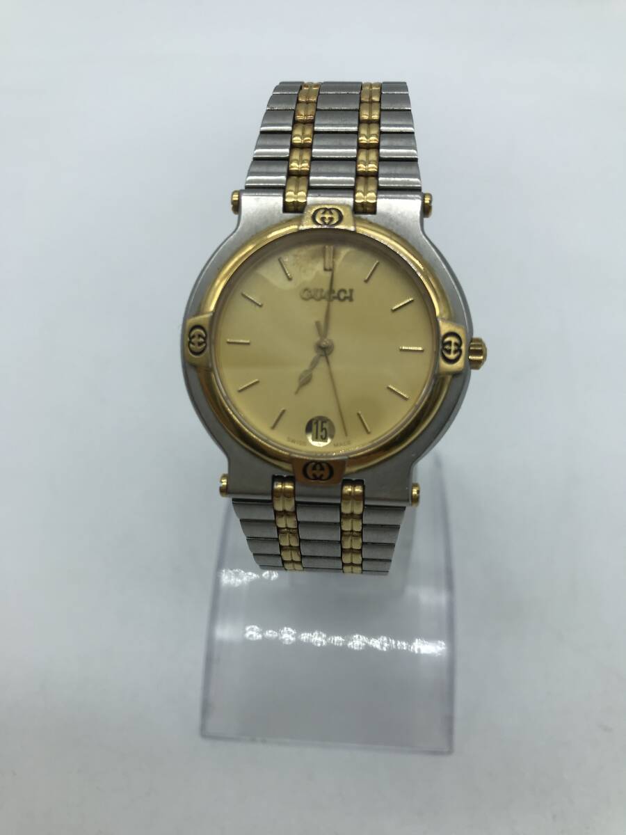 GUCCI グッチ 9000M クオーツ デイト メンズ 腕時計 文字盤汚れ 