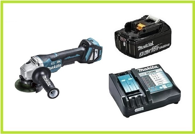 マキタ 18V 充電式ディスクグラインダ GA418DZ+充電器(DC18RF)[USB端子付]+バッテリ(BL1830B)[3.0Ah]【ワイヤレスユニット別売】