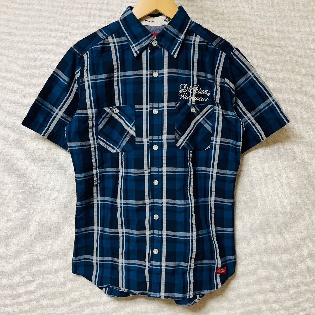 Dickies ディッキーズ　シャツ　半袖　チェック柄　美品　 ボタンダウン　メンズ　M