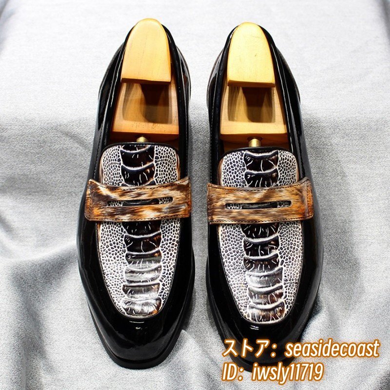  ultimate beautiful goods * business shoes top class Loafer slip-on shoes high grade cow leather leather shoes men's worker handmade gentleman shoes original leather formal leather shoes 27.0cm