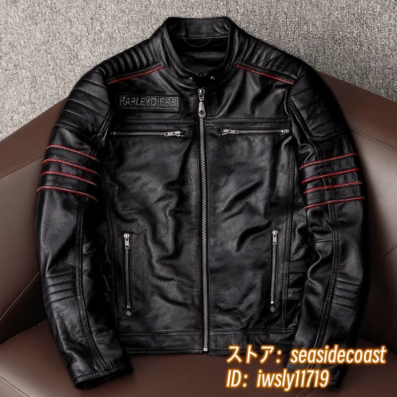 23 ten thousand # highest grade *napa reissue Rider's leather jacket new goods premium gorgeous embroidery original leather bike wear highest peak Italian leather cow leather XL