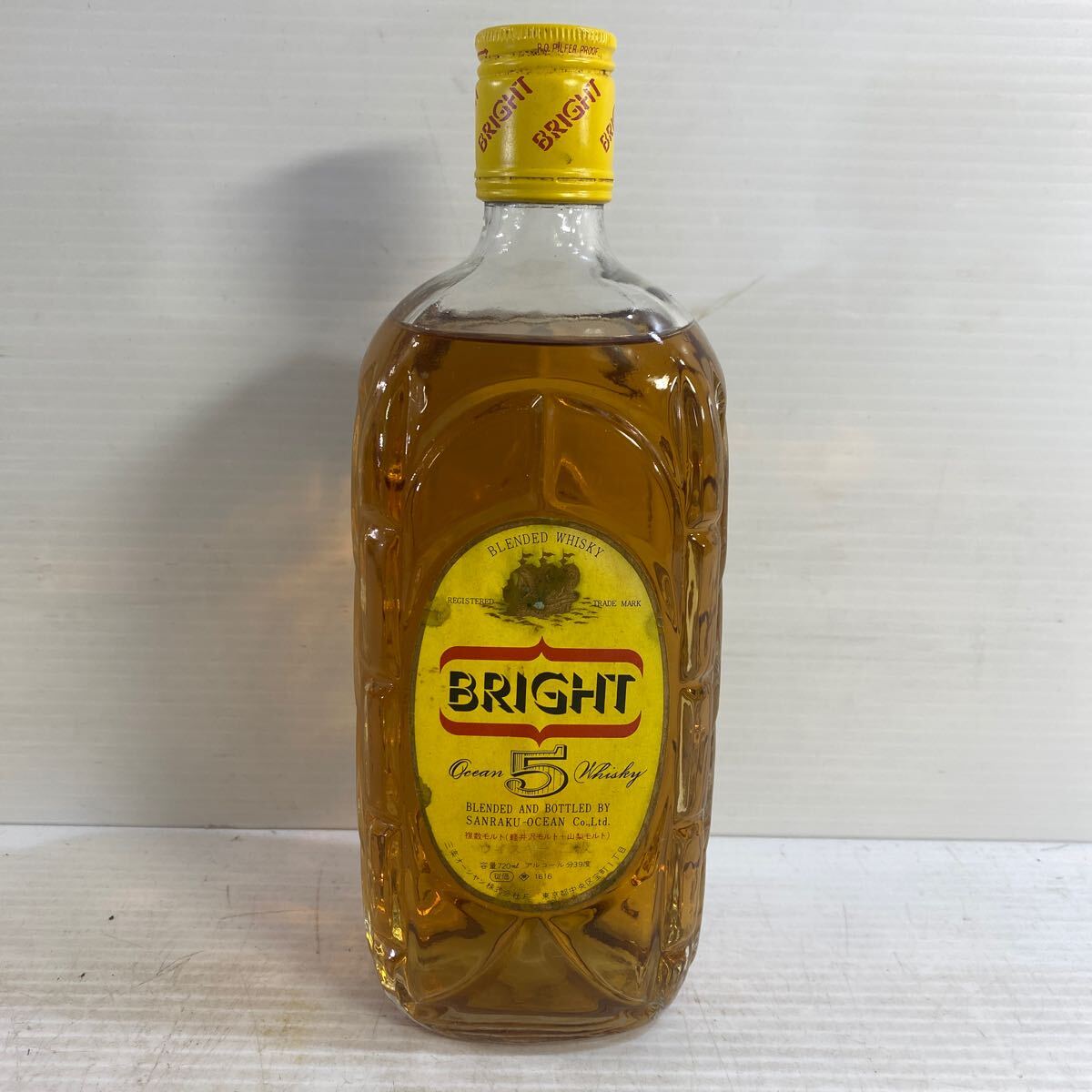 古酒 BRIGHT ウイスキー ocean 5 whisky 複数モルト ブレンド 720ml 39度 未開栓 状態込み