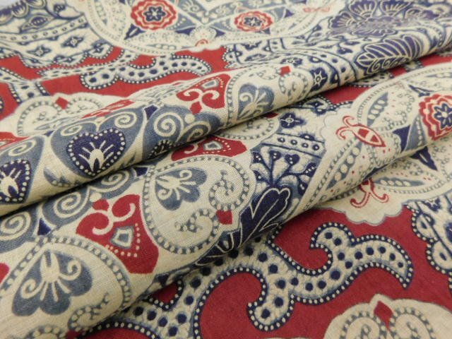 〔楽布〕P31849　古い　木綿更紗　布　１０２ｃｍ×６８ｃｍ　古布古裂　ｋ