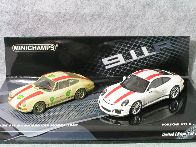 ● 1/43 ポルシェ 〓 911 R ２台セット / 2016 年 ( 991 R ) / 1967年 ( 901 R ) 〓 Porsche MINICHAMPS