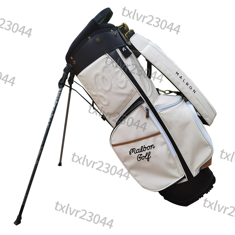 SALE MALBON/ゴルフバッグ キャディーバックwhite スタンドバッ PU レザー,9型，4.0kg,●TV008