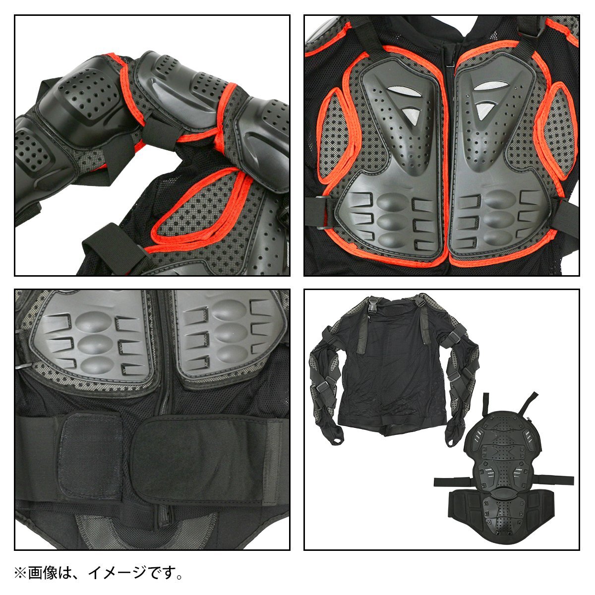 [ set 4] bike wear body protector set XXL size long sleeve protector ( black )& Neal guard ( red ) knees present . knee inner 