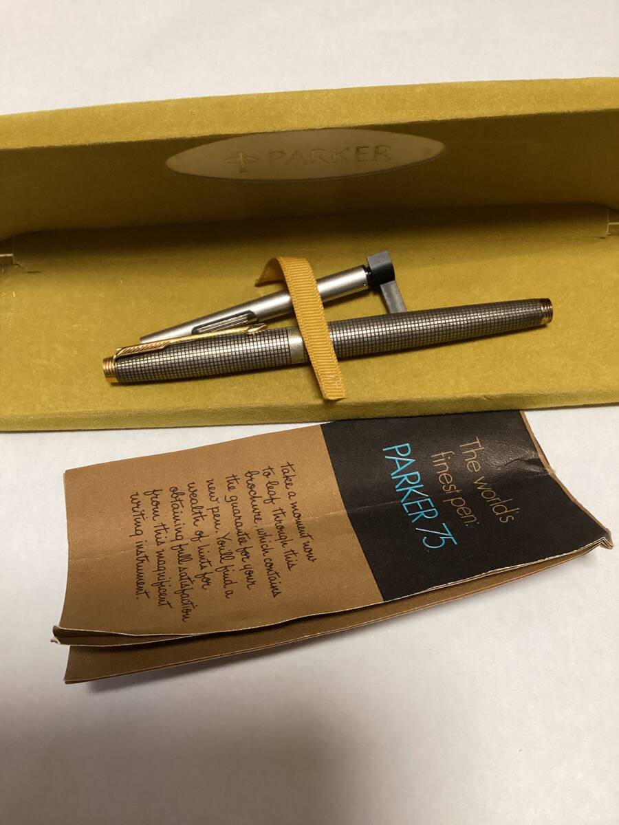 ★古いパーカー万年筆 銀製 パーカー75 ペン先585 PARKER STERLING SILVER 箱付★