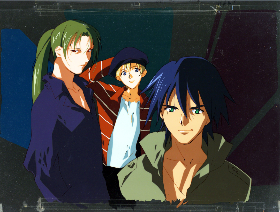 ジェネレイターガウル OPセル画 ラストカットの全員揃いの決め絵