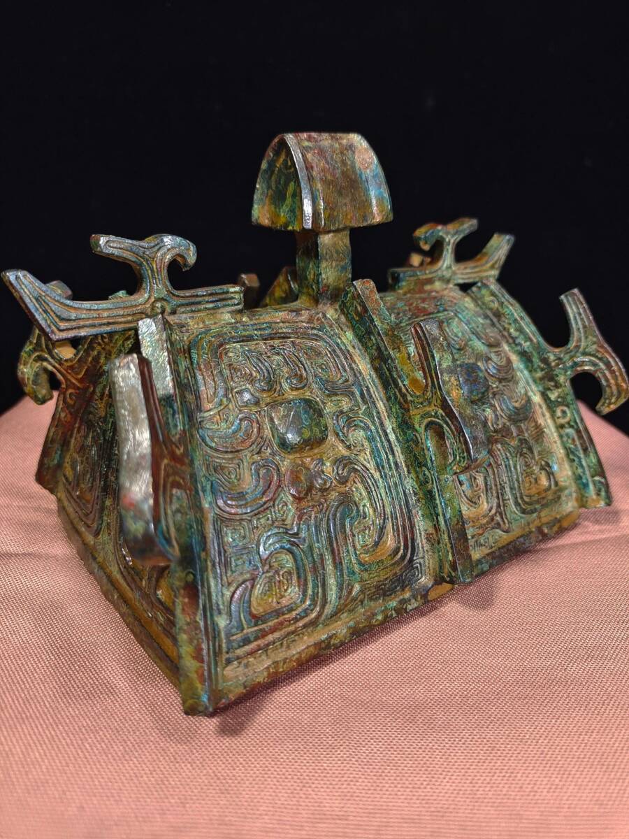 B~PP4773 中国骨董品 人間国宝 銅制 極細工『西周青銅器器『師遂 B~PP4773 中国骨董品 人間国宝 銅制 極細工『西周青銅器器『師遂