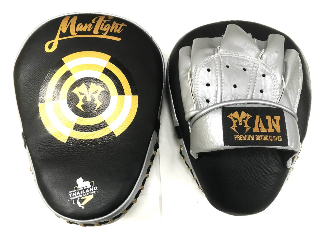 ★超限定★新品★MAN FIGHT★パンチングミット★黒/シルバー★全国送料込★マンファイト★左右セット★1組★