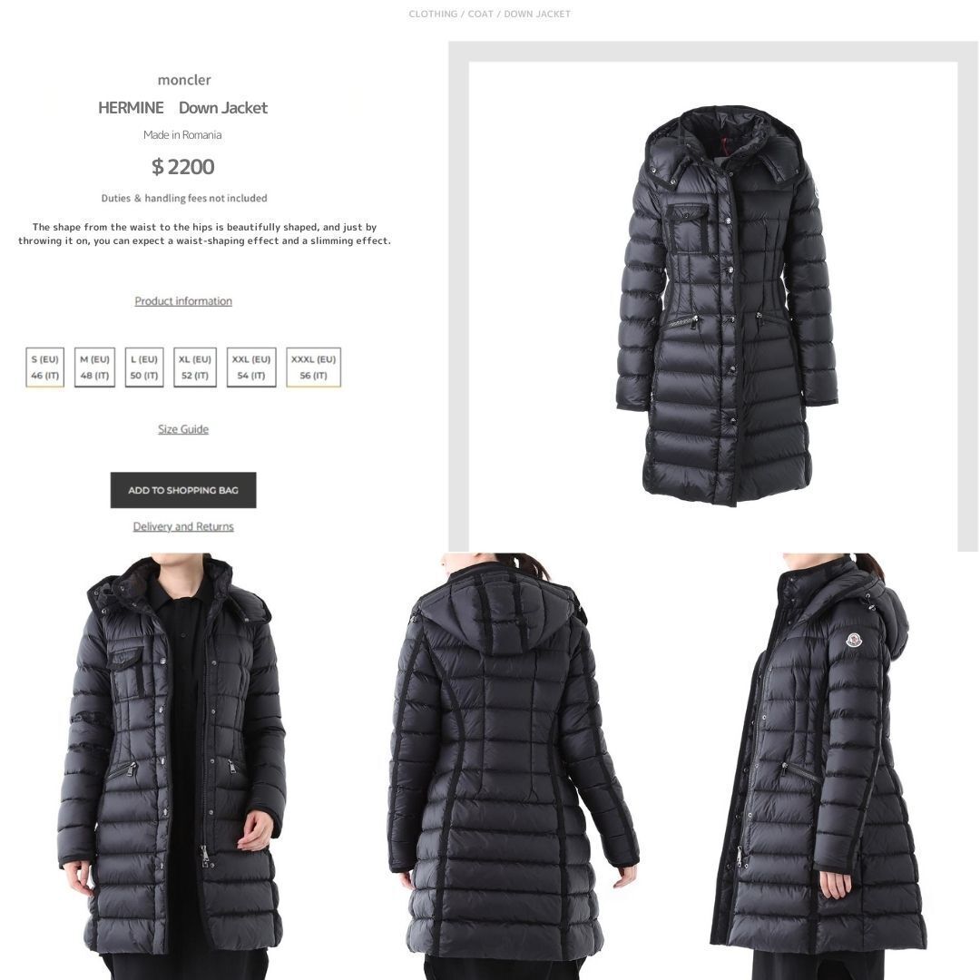 定価34 6万円【未使用タグ付き・本物保証】MONCLER HERMINE 定価34 6万円【未使用タグ付き・本物保証】MONCLER HERMINE