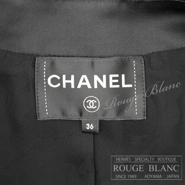 未使用品　シャネル　ツイードジャケット　ブラック　#36　17C　タグ付　CHANEL　黒　ウール　シルク