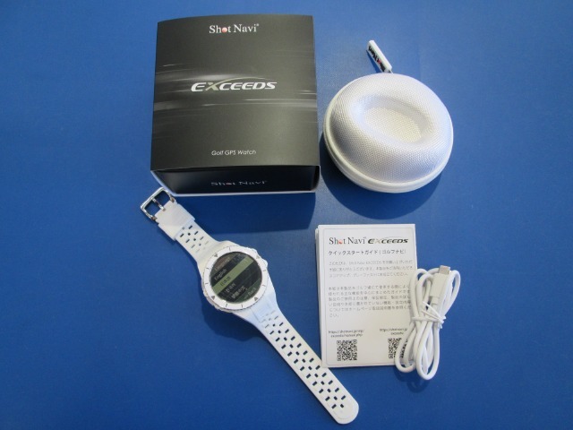 GK三好◆ 041 【中古 腕時計型測定器】 【美品】 SHOTNAVI EXCEEDS　WH◆ショットナビ◆エクシード◆