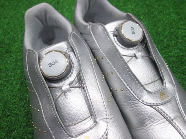 GK鈴鹿☆中古464 【24.0】 アディダス★F33604★ドライバーボア2.0★シルバー系★ダイヤル式★スパイクレス★ゴルフシューズ★