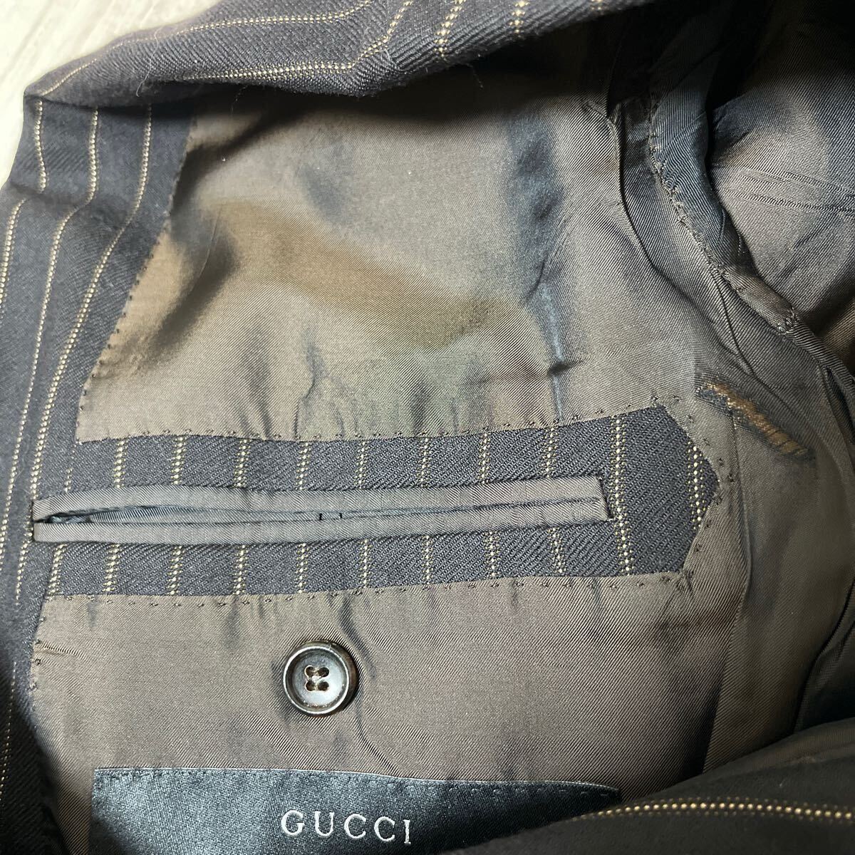 未使用級 正規品】GUCCI 2B ウール ストライプ セットアップ 未使用級 正規品】GUCCI 2B ウール ストライプ セットアップ