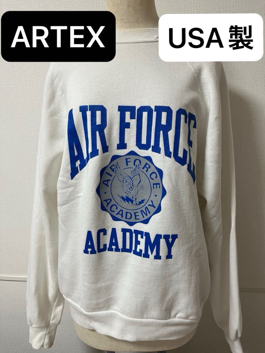【USA製 裏起毛 サイズXL】90s ARTEX AIR FORCE ACADEMY スウェット シャツ アーテックス ヴィンテージ 古着 アメカジトレーナーストリート