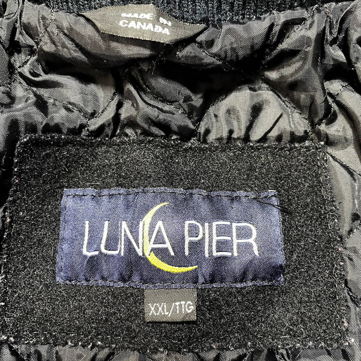 USA 古着 90S カナダ製 LUNA PIER ヴィンテージ 刺繍ロゴ 袖革 USA 古着 90S カナダ製 LUNA PIER ヴィンテージ 刺繍ロゴ 袖革