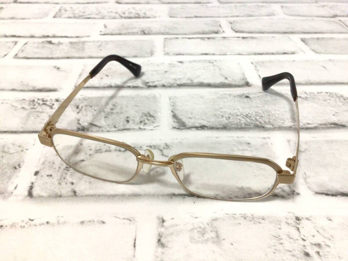 X544 grande dame/グランダム　眼鏡/メガネ　50口17-140 ゴールド　C-1 ブラウン　チタン　シンプルデザイン　宮本眼鏡　現状品_画像5
