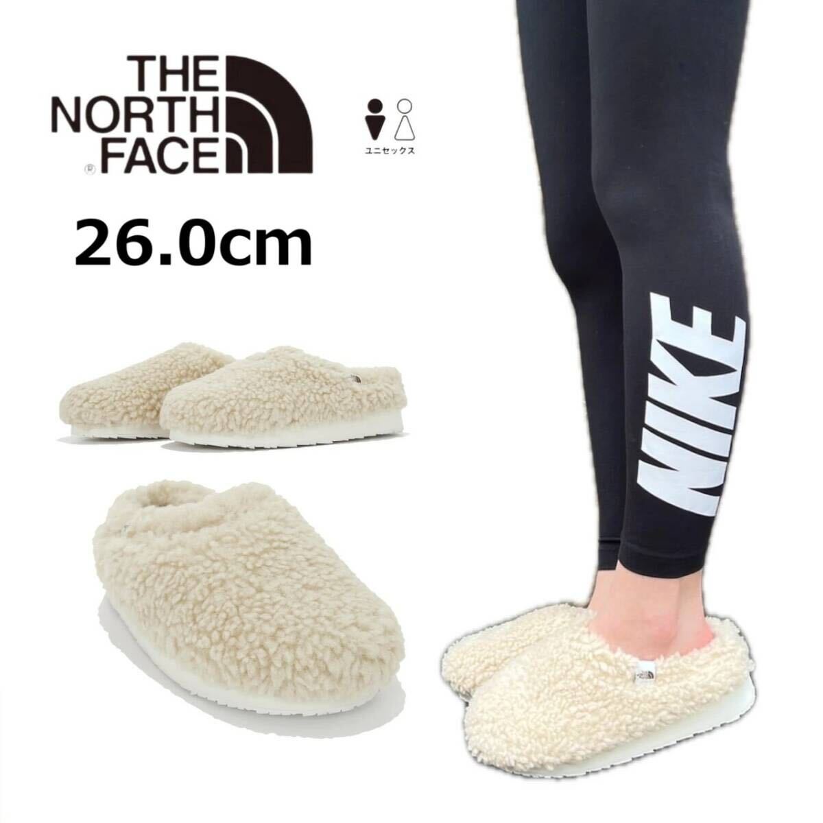 【爆売り!】 スリッポン NS93M77 ミュール ノースフェイス ザ モカシン 新品 FLEECE MULE FACE NORTH THE 韓国 フリース ボア素材 26.0cm ベージュ その他