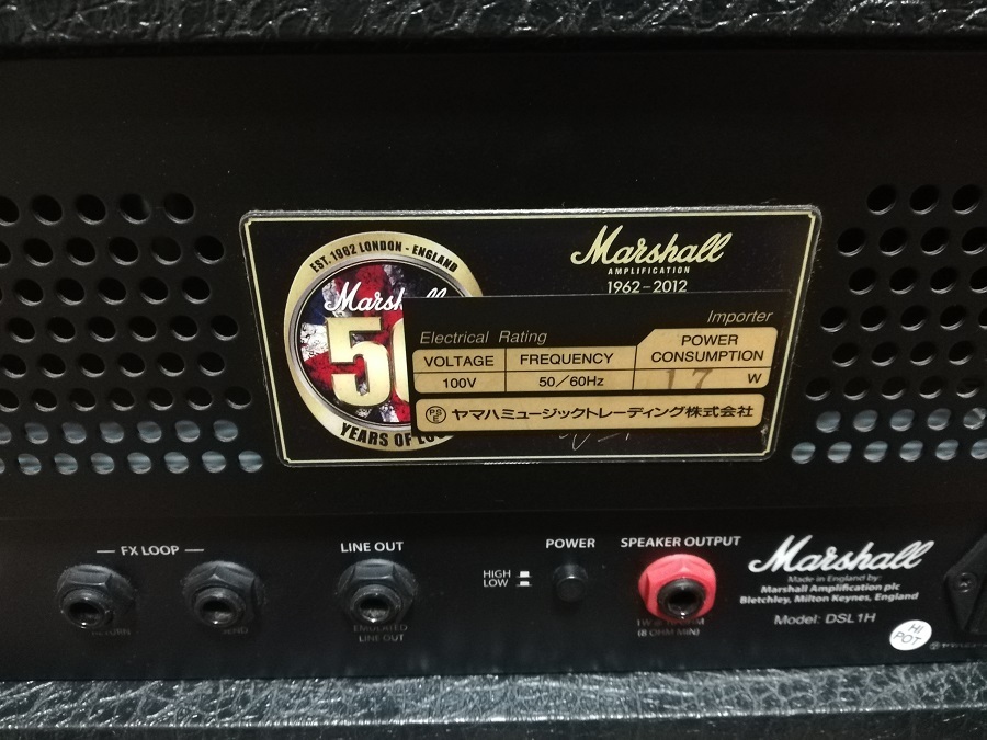 Marshall DSL1H 50th Anniversary マーシャル 50周年 MADE IN Marshall DSL1H 50th Anniversary マーシャル 50周年 MADE IN