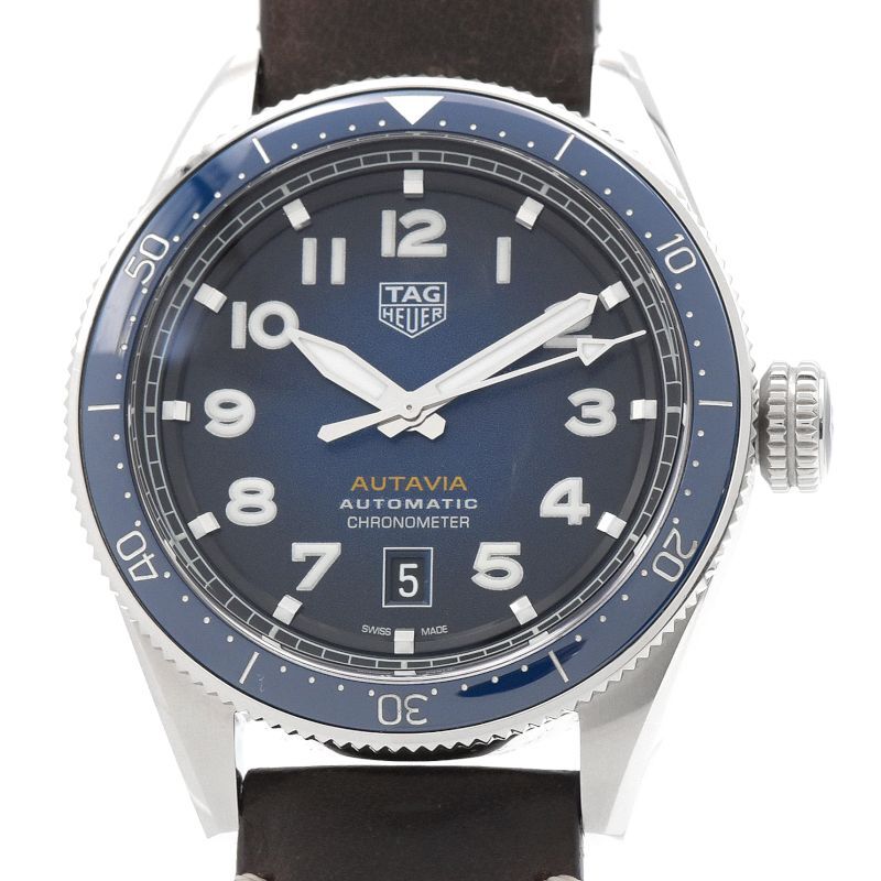 [3 год гарантия ] TAG Heuer мужской o-ta vi aWBE5116.FC8266 WBE5116 коробка гарантия календарь голубой кожа ремень самозаводящиеся часы наручные часы б/у бесплатная доставка 