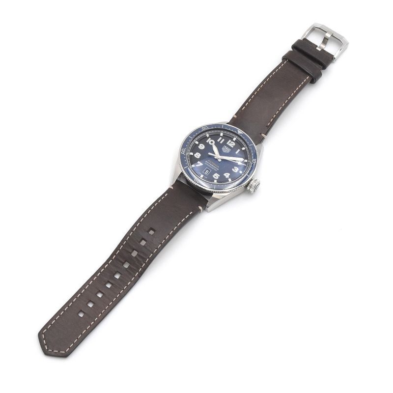 [3 год гарантия ] TAG Heuer мужской o-ta vi aWBE5116.FC8266 WBE5116 коробка гарантия календарь голубой кожа ремень самозаводящиеся часы наручные часы б/у бесплатная доставка 