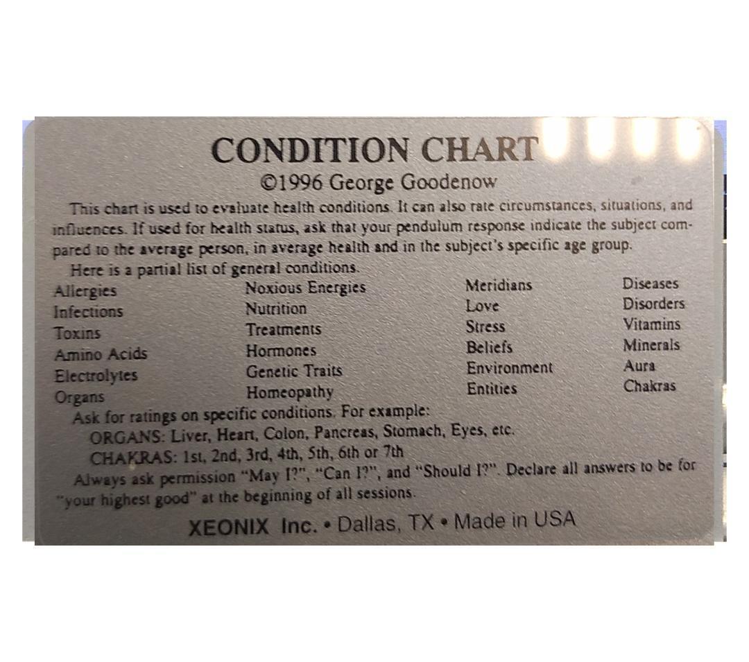 【占い】ダウジング・ツール　ペンデュラム用チャート・カード　状態表_画像2