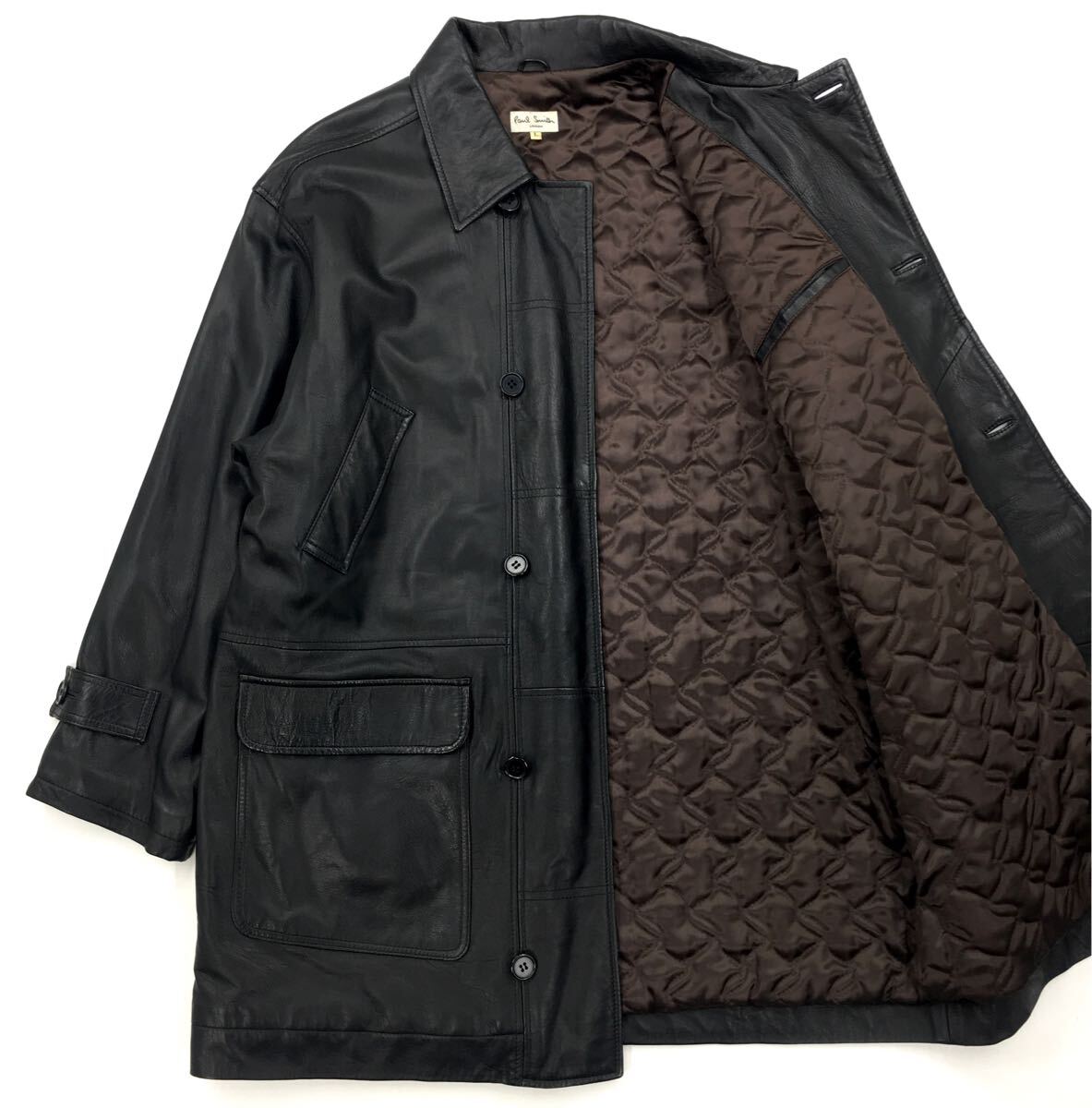 PaulSmith ラムレザー ジャケット L カーコート ポールスミス Paul Smith】カーコート ラムレザー ダークブラウン (Paul Smith