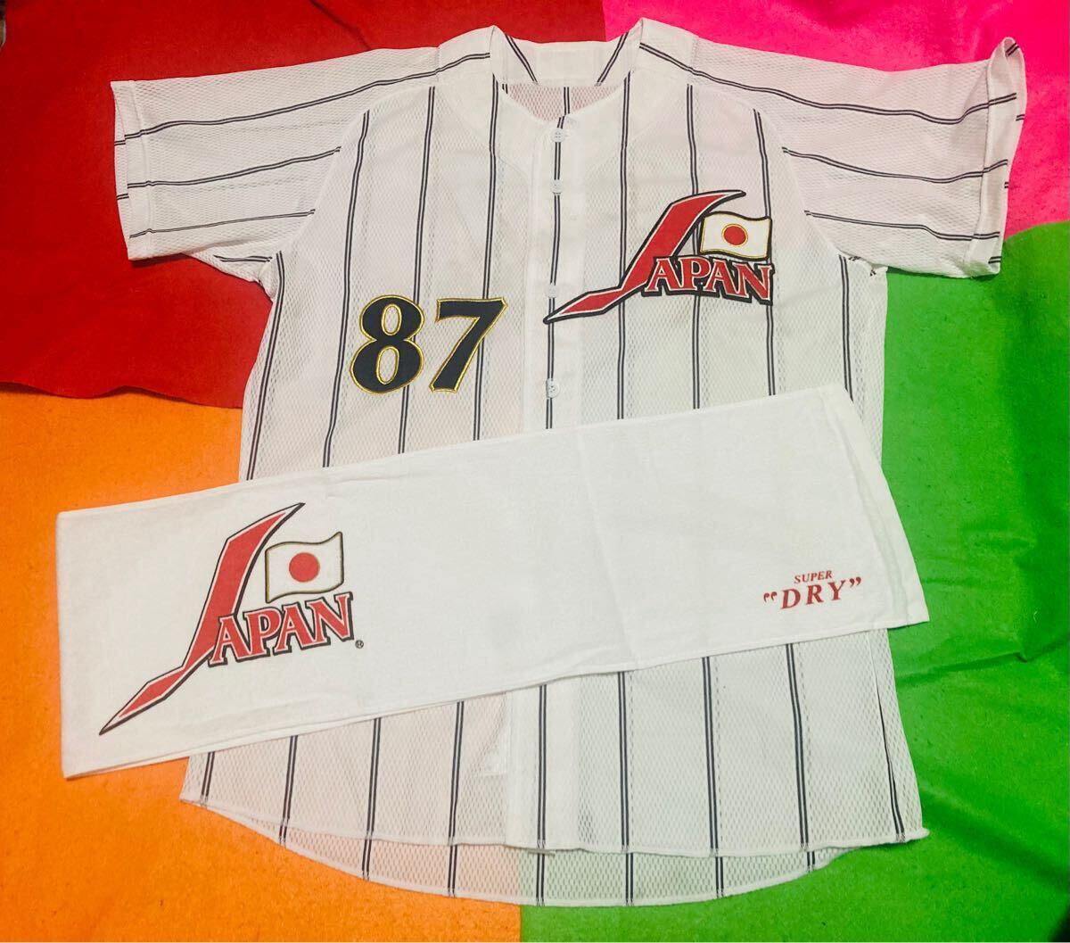 日本代表刺繍ワッペンユニフォーム（L）タオル/侍ジャパン/プレミア12/ミズノ大谷翔平森下紅林牧清宮源田佐野桑原辰巳WBCオリンピック