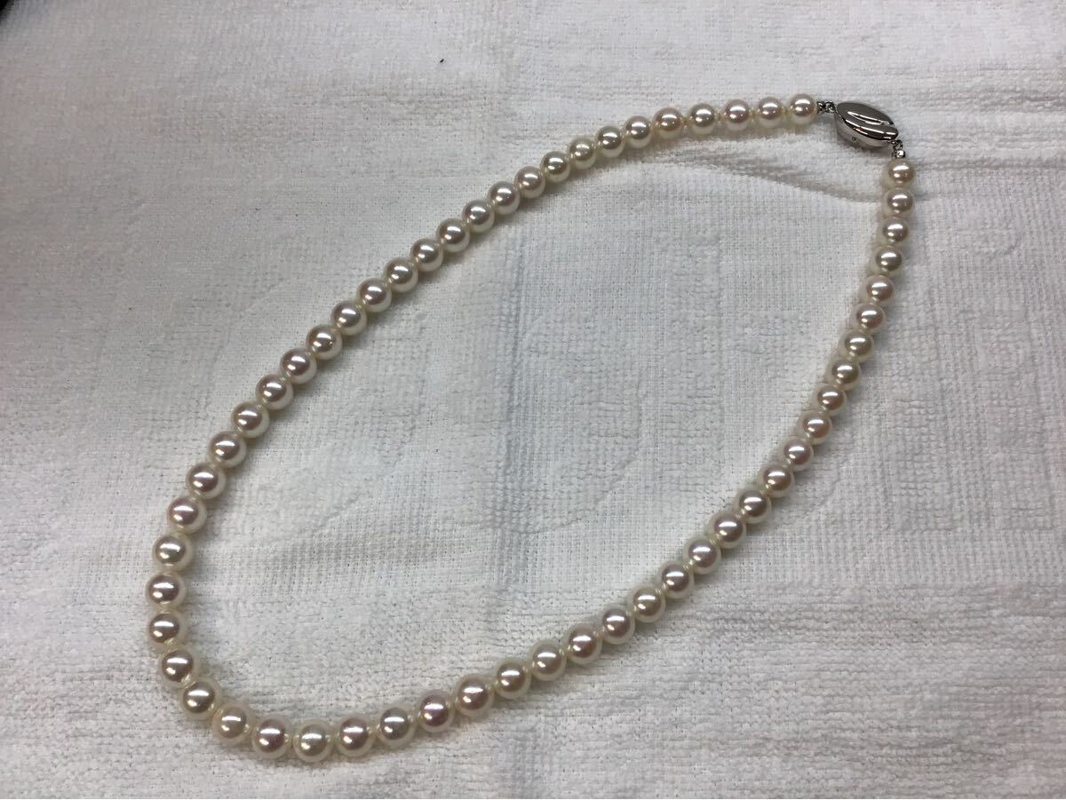 本真珠 パールネックレス SILVER 本真珠 パール ネックレス 8mm 以上 silver 刻印 ラウンド