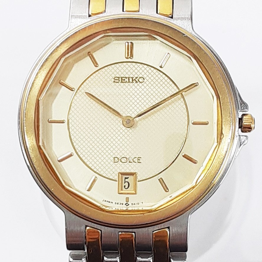 SEIKO DOLCE セイコー ドルチェ 5E39-5A00 シルバー×ゴールド 電池交換済