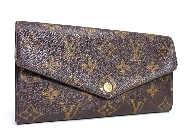 1円 LOUIS VUITTON ルイヴィトン M62235 モノグラム ポルトフォイユ サラ 二つ折り 長財布 ウォレット レディース ブラウン系 FJ1052