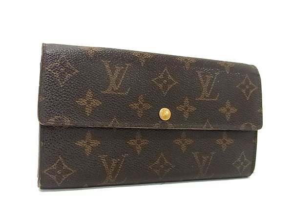 1 jpy LOUIS VUITTON Louis Vuitton M61726 monogram pochette porutomonekreti folding in half long wallet wallet brown group BI6025