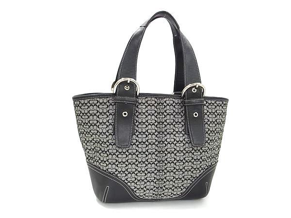 【良品】 COACH コーチ ハンドバッグ キャンバス6383シグネチャー 黒色 Yahoo!オークション - 1円 極美品 COACH コーチ 6383