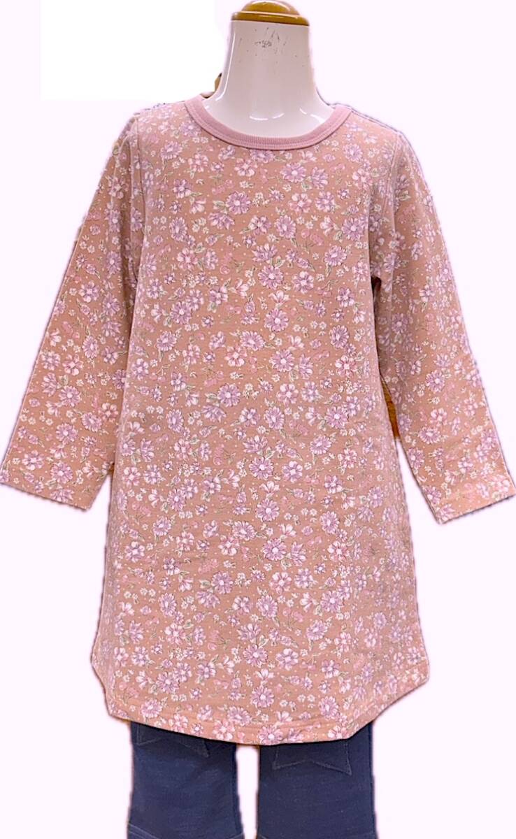 即決 新品タグ付 Crescent クレセント★花柄 裏毛 ワンピース/pk★ベビー 100cm 3-4才目安 ¥2200_画像1