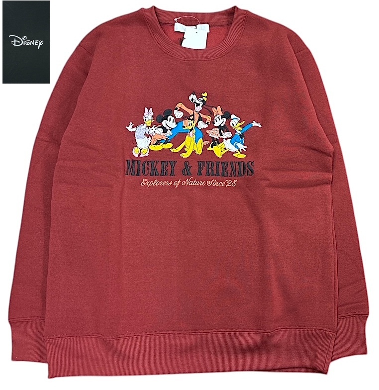 即決 Mサイズ レディース★新品タグ付 Disney ディズニー★ミッキーマウス ドナルドダック 刺繍★裏起毛 トレーナー/br★¥3278_画像7