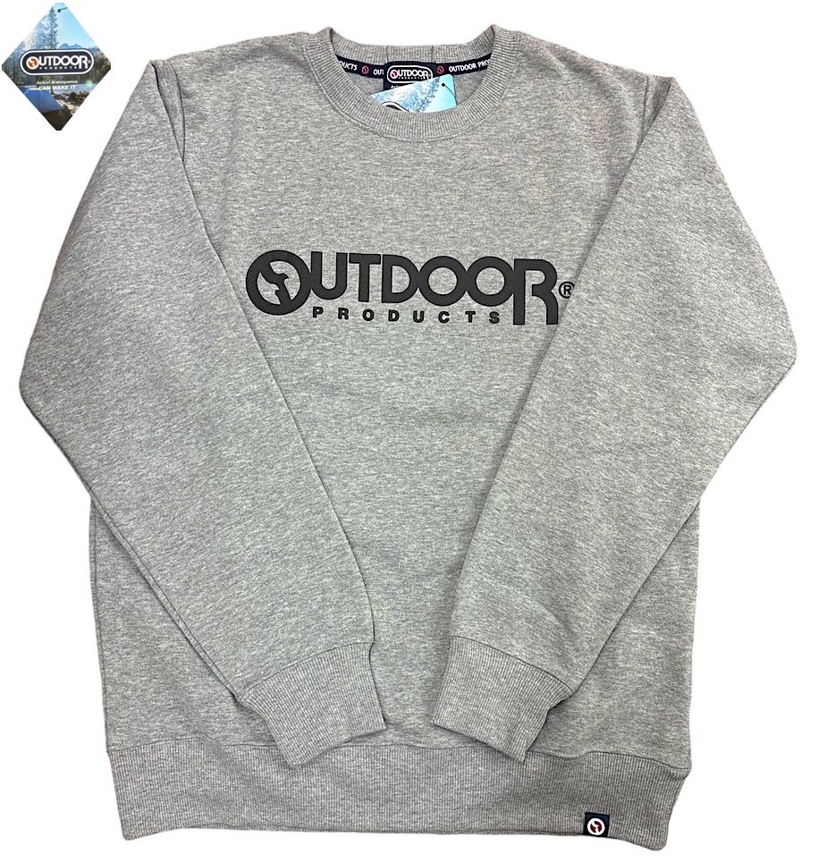 即決★Lサイズ★新品タグ付 アウトドア OUTDOOR ブランド★メンズ 紳士★ロゴプリント あったか 裏起毛 トレーナー/gr★￥3278