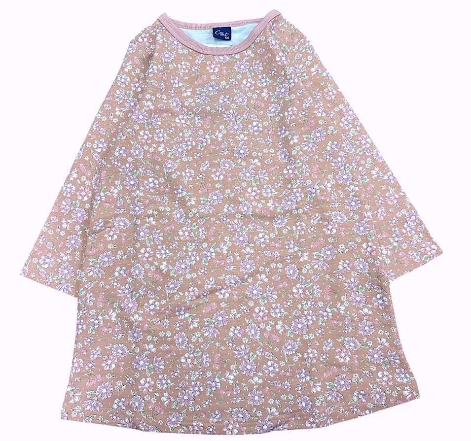 即決 新品タグ付 Crescent クレセント★花柄 裏毛 ワンピース/pk★ベビー 100cm 3-4才目安 ¥2200_画像2